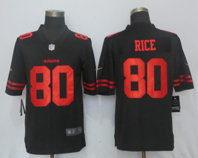 Men San Francisco 49ers #80 Rice Black  Vapor Untouchable Limited Player Nike NFL Jerseys->san francisco 49ers->NFL Jersey